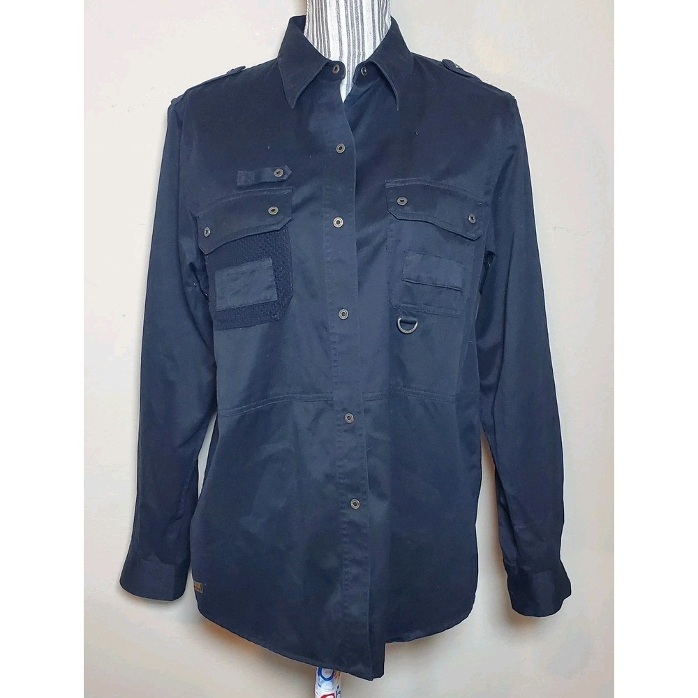 LRL Lauren Quality Field Tested Products Utility Style Shirt Women M Black EUC